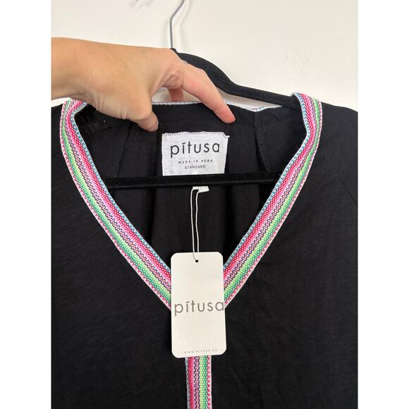 NWT Pitusa Abaya Mini Sundress Embroidered Front Modal Blend Dress Coverup OS - Picture 5 of 6